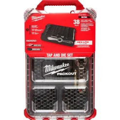Milwaukee 38 Piece Metric Tap & Die PACKOUT Set w/ Hex-LOK 2-in-1 Handle 49-22-5603