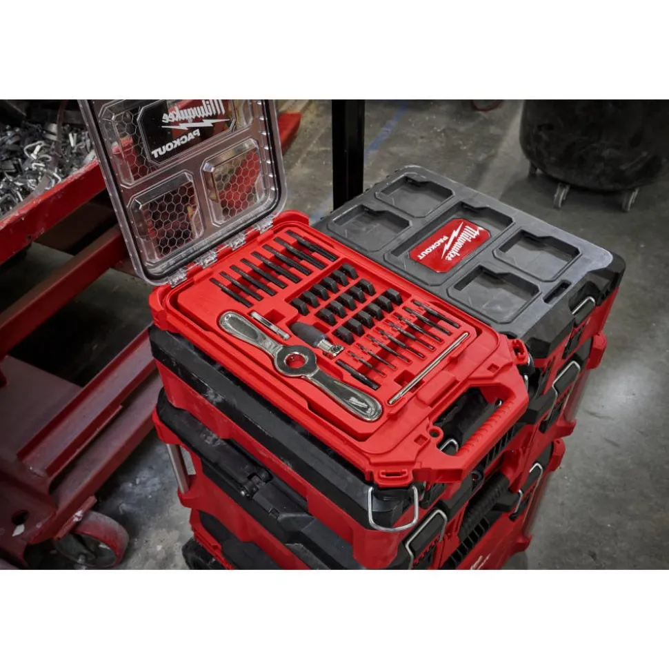 Milwaukee 38 Piece SAE Tap & Die PACKOUT Set w/ Hex-LOK 2-in-1 Handle 49-22-5604