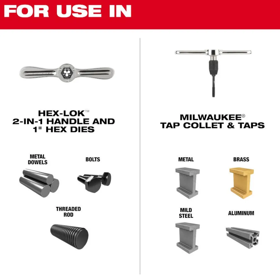 Milwaukee 38 Piece SAE Tap & Die PACKOUT Set w/ Hex-LOK 2-in-1 Handle 49-22-5604