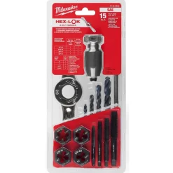 Milwaukee 15 Piece SAE Tap and Die Set with Hex-LOK 2-in-1 Handle 49-22-5602