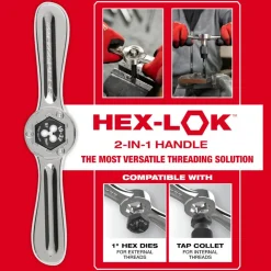 Milwaukee 15 Piece SAE Tap and Die Set with Hex-LOK 2-in-1 Handle 49-22-5602