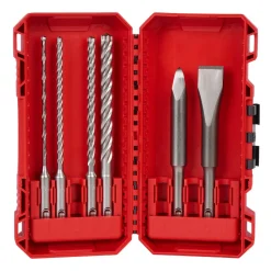 Milwaukee 6 Piece SDS PLUS MX4 4-Cutter & Chisel Kit for PACKOUT 48-20-7662