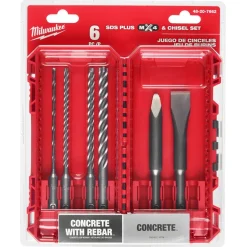 Milwaukee 6 Piece SDS PLUS MX4 4-Cutter & Chisel Kit for PACKOUT 48-20-7662