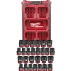 Milwaukee 27 Piece SHOCKWAVE Impact Duty 1/2" Drive Metric & SAE PACKOUT Standard Socket Set 49-66-6804
