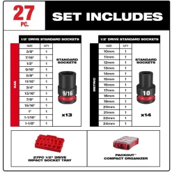 Milwaukee 27 Piece SHOCKWAVE Impact Duty 1/2