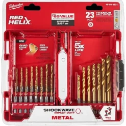 Milwaukee 23 Piece Shockwave Red Helix Titanium Drill Bit Set Hex Shank 48-89-4631