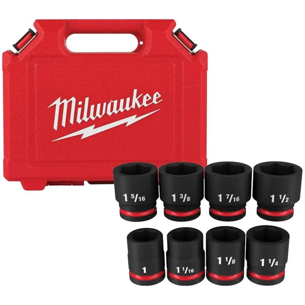 Milwaukee 8 Piece Shockwave Impact Duty 3/4" Drive SAE Standard 6 Point Socket Set 49-66-7017