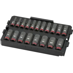 Milwaukee 19 Piece SHOCKWAVE Impact Duty 3/8" Drive Metric PACKOUT Deep Socket Tray Set 49-66-6816