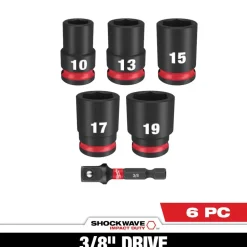 Milwaukee 6 Piece SHOCKWAVE Impact Duty 3/8