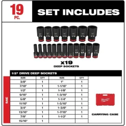 Milwaukee 19 Piece SHOCKWAVE Impact Duty 1/2