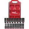 Milwaukee 19 Piece SHOCKWAVE Impact Duty 3/8" Drive Metric PACKOUT Deep Socket Set 49-66-6801