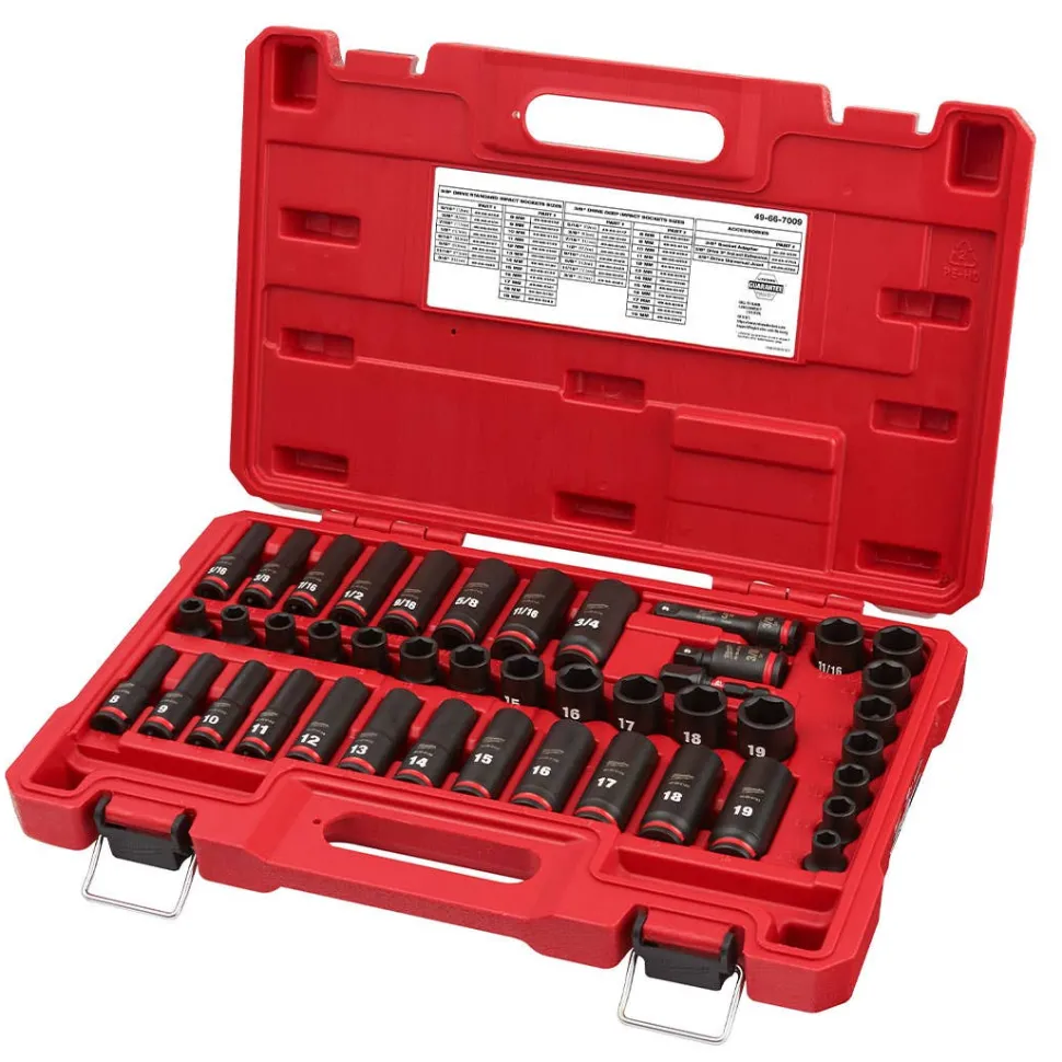 Milwaukee 43 Piece Shockwave Impact Duty 3/8" Drive SAE & Metric 6 Point Socket Set 49-66-7009