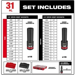 Milwaukee 31 Piece SHOCKWAVE Impact Duty 1/2