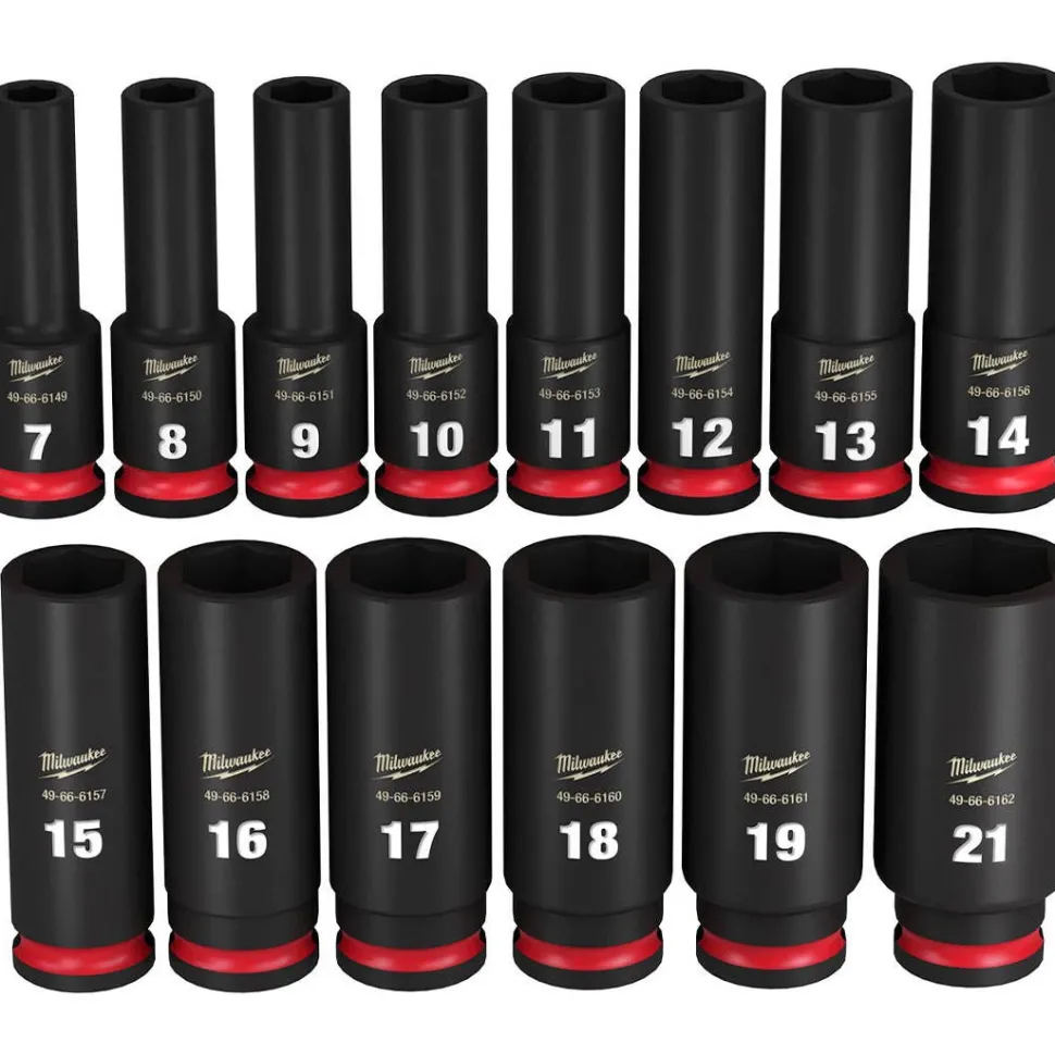 Milwaukee 14 Piece Shockwave Impact Duty 3/8" Drive Metric Deep 6 Point Socket Set 49-66-7008