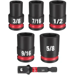 Milwaukee 6 Piece SHOCKWAVE Impact Duty 3/8" Drive SAE Standard Socket Set 49-66-7035