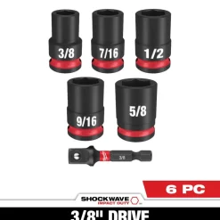 Milwaukee 6 Piece SHOCKWAVE Impact Duty 3/8