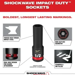 Milwaukee 6 Piece SHOCKWAVE Impact Duty 3/8