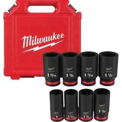 Milwaukee 8 Piece Shockwave Impact Duty 3/4" Drive SAE Deep 6 Point Socket Set 49-66-7018