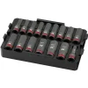 Milwaukee 16 Piece SHOCKWAVE Impact Duty 1/2" Drive Metric PACKOUT Deep Socket Tray Set 49-66-6818