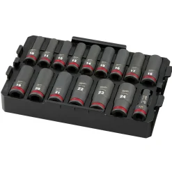 Milwaukee 16 Piece SHOCKWAVE Impact Duty 1/2" Drive Metric PACKOUT Deep Socket Tray Set 49-66-6818