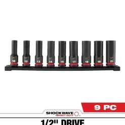 Milwaukee 9 Piece SHOCKWAVE Impact Duty 1/2