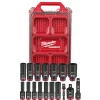 Milwaukee 17 Piece SHOCKWAVE Impact Duty 3/8" Drive SAE PACKOUT Deep Socket Set 49-66-6800
