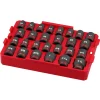 Milwaukee 27 Piece SHOCKWAVE Impact Duty 1/2" Drive Metric & SAE PACKOUT Standard Socket Tray Set 49-66-6819