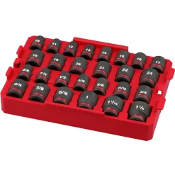 Milwaukee 27 Piece SHOCKWAVE Impact Duty 1/2" Drive Metric & SAE PACKOUT Standard Socket Tray Set 49-66-6819