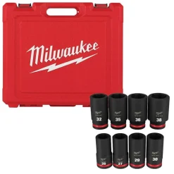 Milwaukee 8 Piece Shockwave Impact Duty 3/4" Drive Metric Deep 6 Point Socket Set 49-66-7020