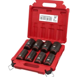 Milwaukee 8 Piece Shockwave Impact Duty 3/4" Drive Metric Deep 6 Point Socket Set 49-66-7020