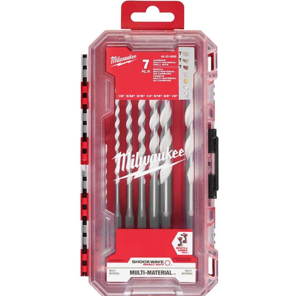 Milwaukee 7 Piece SHOCKWAVE Impact Duty Carbide Multi-Material Drill Bit Kit for PACKOUT 48-20-8899