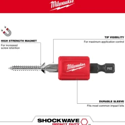 Milwaukee 3 Piece SHOCKWAVE Impact Duty Magnetic Attachment and PH2 Bit Set - 48-32-4550