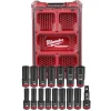 Milwaukee 16 Piece SHOCKWAVE Impact Duty 1/2" Drive Metric PACKOUT Deep Socket Set 49-66-6803