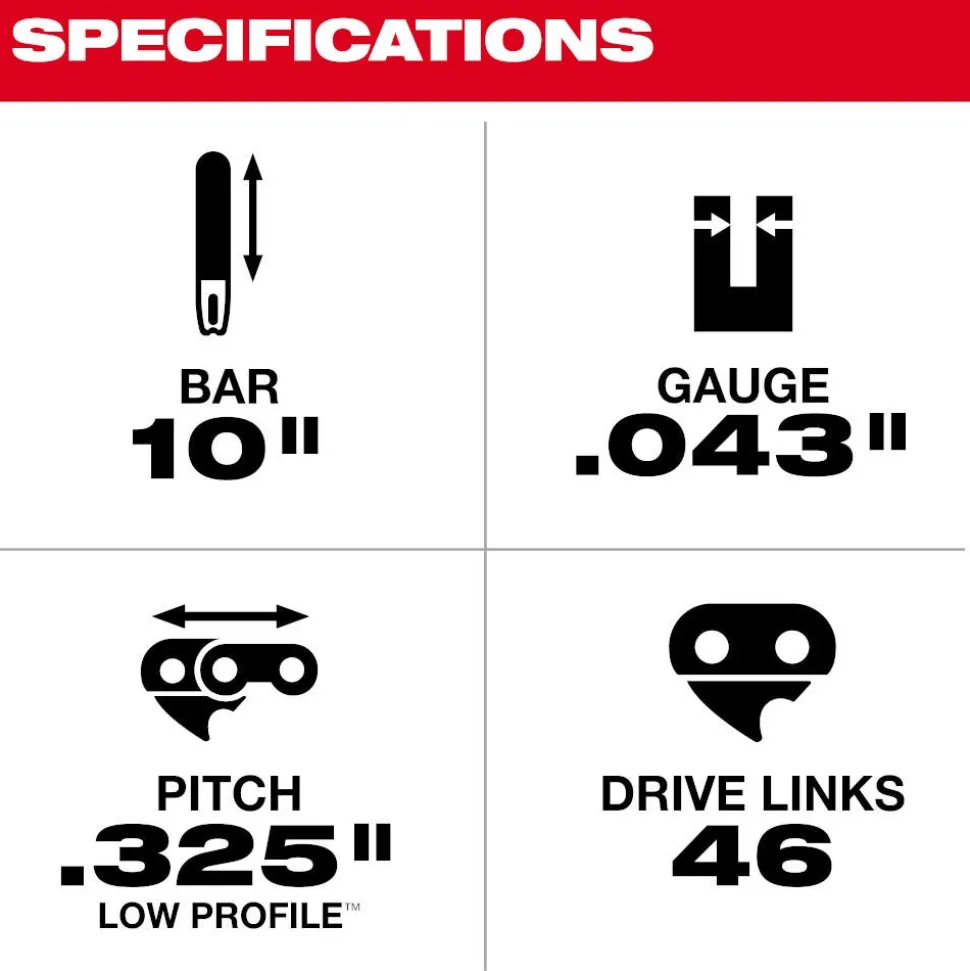 Milwaukee 10" Telescoping Pole Saw Chain 49-16-2759