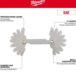 Milwaukee 8-44 TPI SAE Thread Gauge 49-57-5011