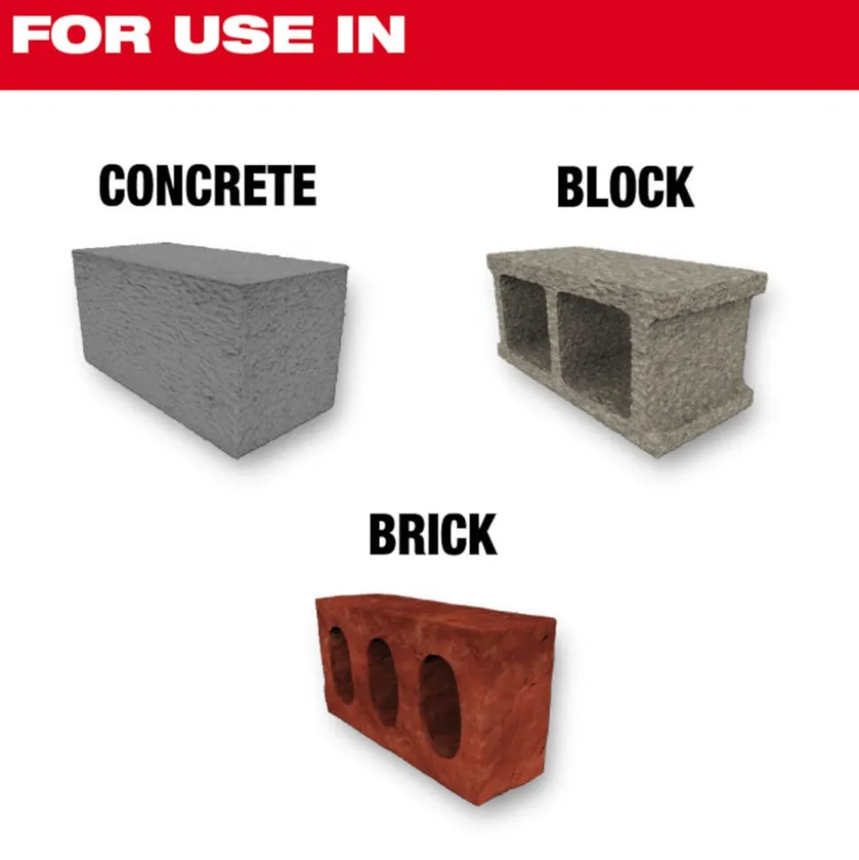 Milwaukee 3/16" x 4" x 6" SHOCKWAVE Impact Duty Carbide Hammer Drill Bits - Bulk 5 PK 48-20-9157