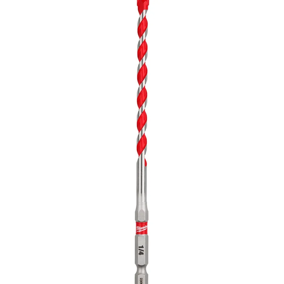 Milwaukee 1/4" x 4" x 6" SHOCKWAVE Impact Duty Carbide Hammer Drill Bit 48-20-9011