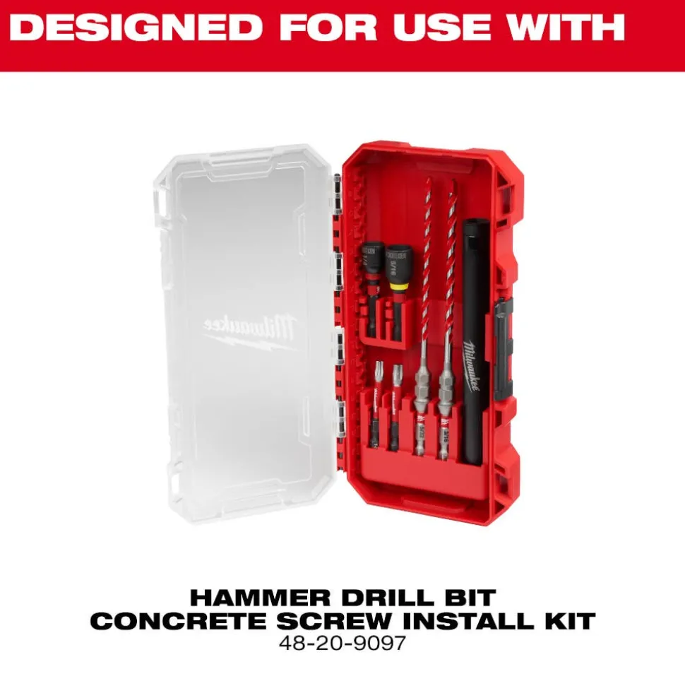 Milwaukee 5/32" x 4" x 6" SHOCKWAVE Impact Duty Carbide Hammer Drill Bit for Concrete Screws 48-20-9092