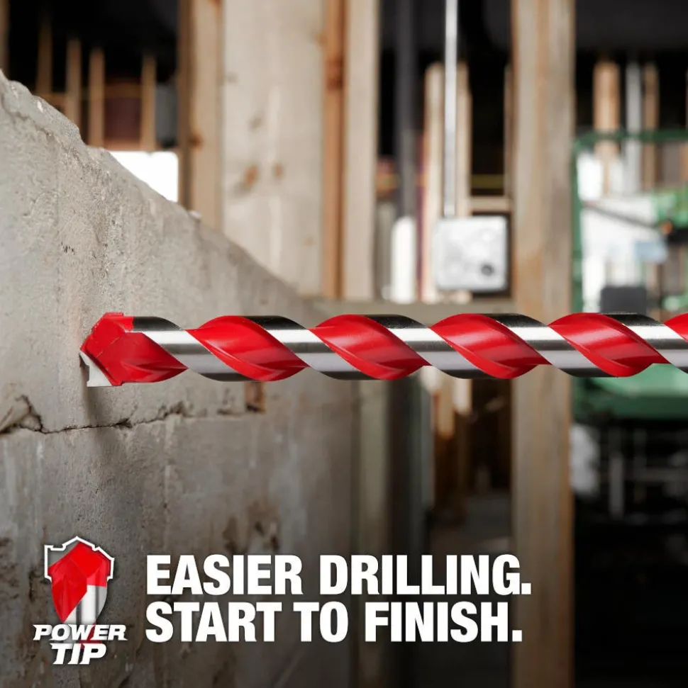 Milwaukee 7/16" x 4" x 6" SHOCKWAVE Impact Duty Carbide Hammer Drill Bit with POWER TIP 48-20-9025