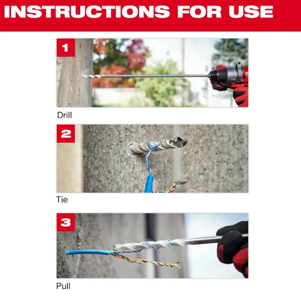 Milwaukee 3/8" x 16" x 18" SHOCKWAVE Impact Duty Carbide Bellhanger Multi-Material Bit 48-20-8864