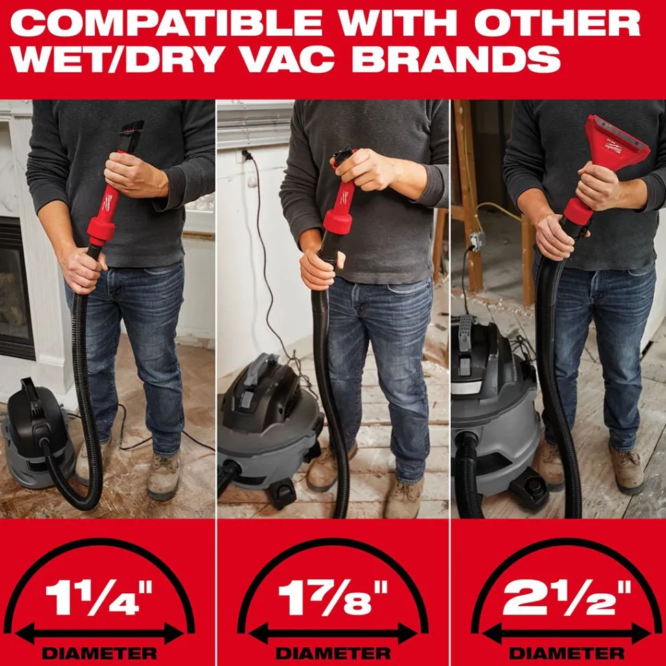 Milwaukee AIR-TIP 2-1/2" Rocking Utility Nozzle Vacuum Attachment w/ Brushes 49-90-2039