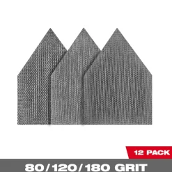 Milwaukee Assorted 80, 120 & 180 Mesh Sanding Sheets for M12 FUEL Orbital Detail Sander 12pk 48-80-5405