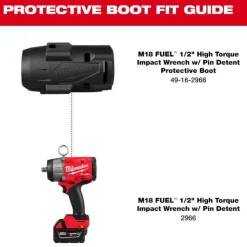 Milwaukee M18 FUEL 1/2" High Torque Impact Wrench w/ Pin Detent Protective Boot 49-16-2966