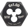 Milwaukee M6-1.00 mm 1-Inch Hex Threading Die 49-57-5336