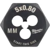 Milwaukee M5-0.80 mm 1-Inch Hex Threading Die 49-57-5329