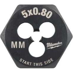Milwaukee M5-0.80 mm 1-Inch Hex Threading Die 49-57-5329
