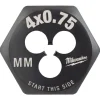 Milwaukee M4-0.75 mm 1-Inch Hex Threading Die 49-57-5320