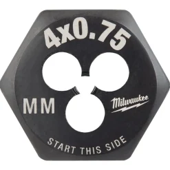 Milwaukee M4-0.75 mm 1-Inch Hex Threading Die 49-57-5320