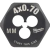 Milwaukee M4-0.70 mm 1-Inch Hex Threading Die 49-57-5319