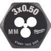 Milwaukee M3-0.50 mm 1-Inch Hex Threading Die 49-57-5311